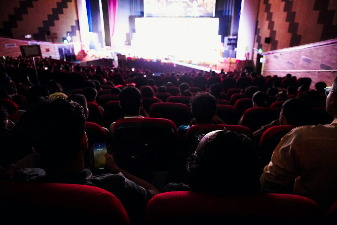 audience watching movie