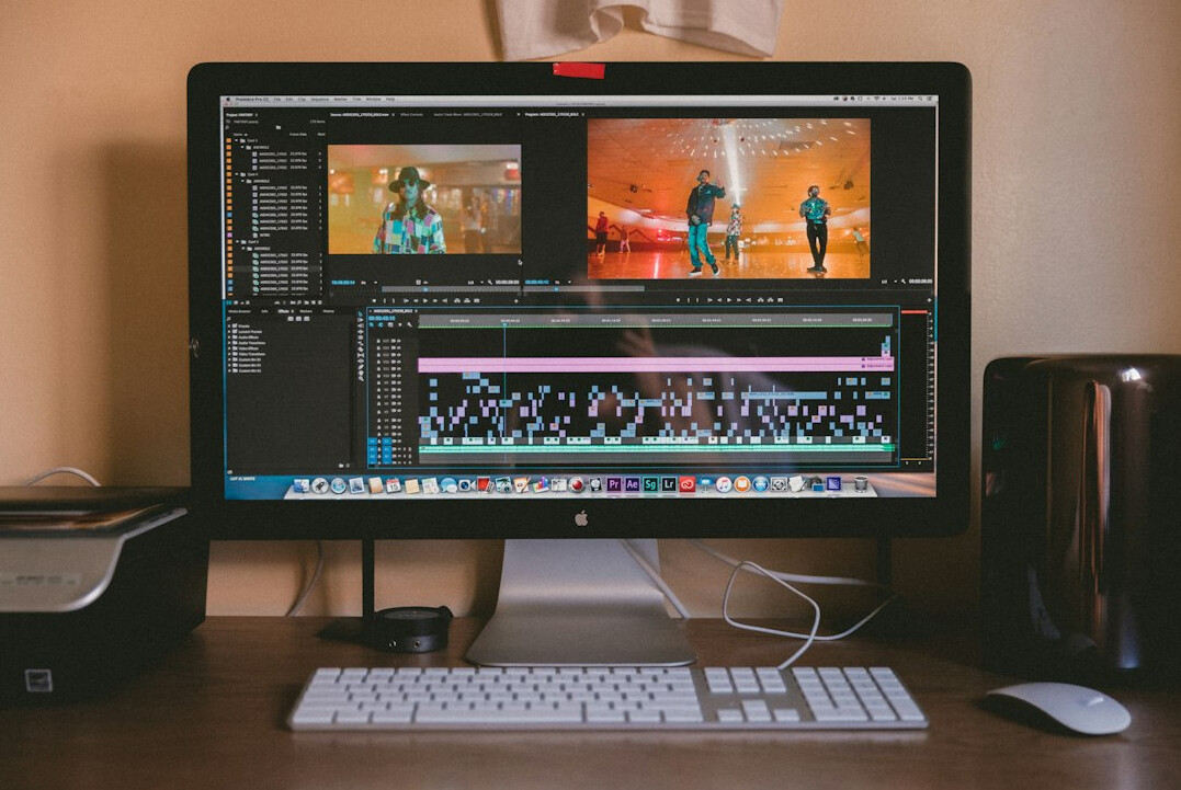 video editing software on screen