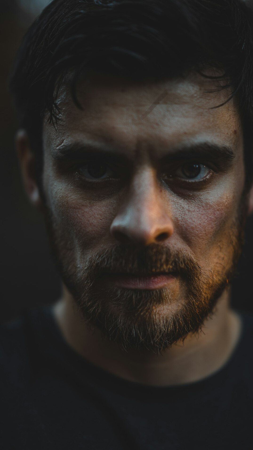emotional actor close up