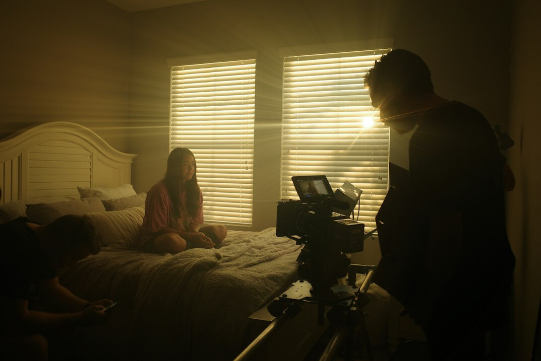 movie scene with dramatic lighting