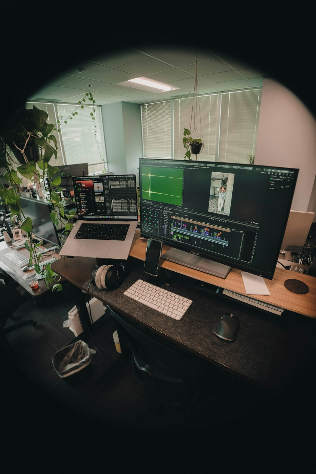 color grading on computer monitor