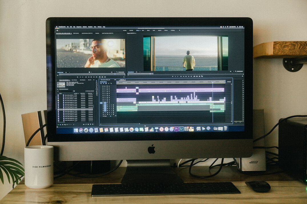 video editor at computer